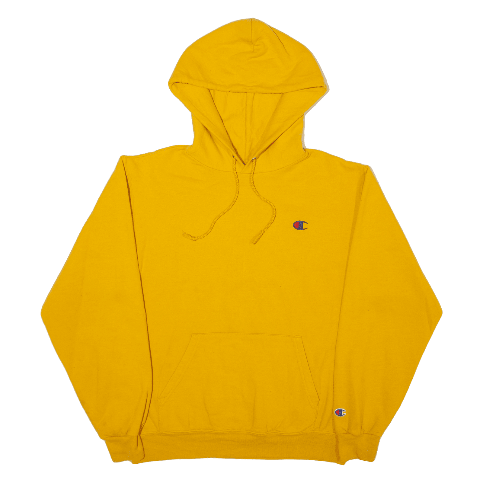 CHAMPION Hoodie Yellow Pullover Mens S Go Thrift