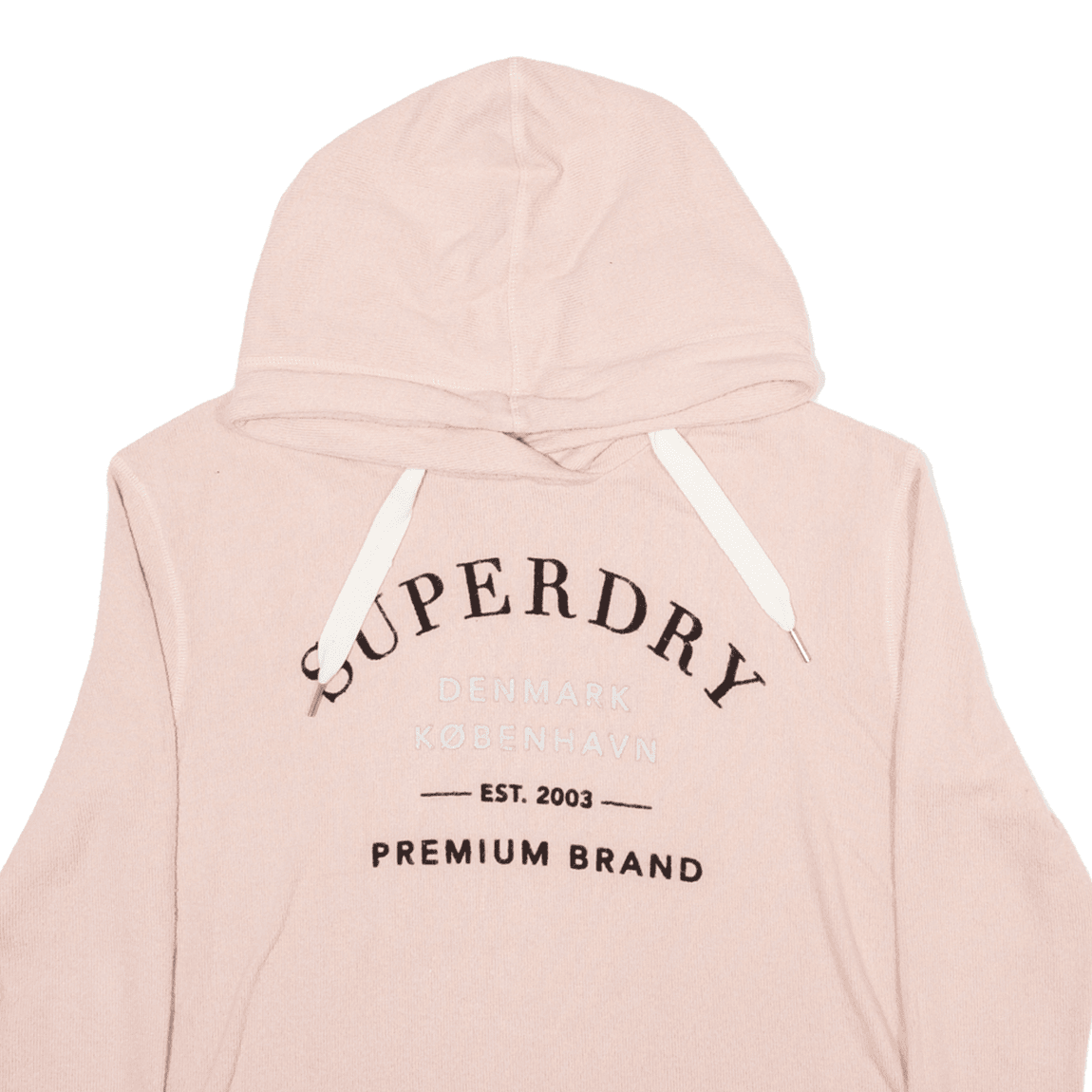 SUPERDRY Knit Hoodie Pink Pullover Viscose Womens UK 8 – Go