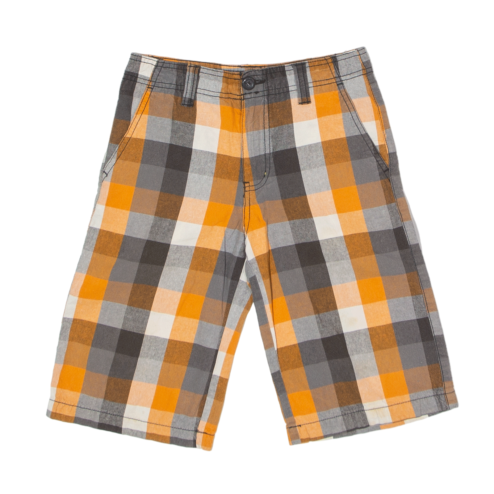 Orange sale checkered shorts