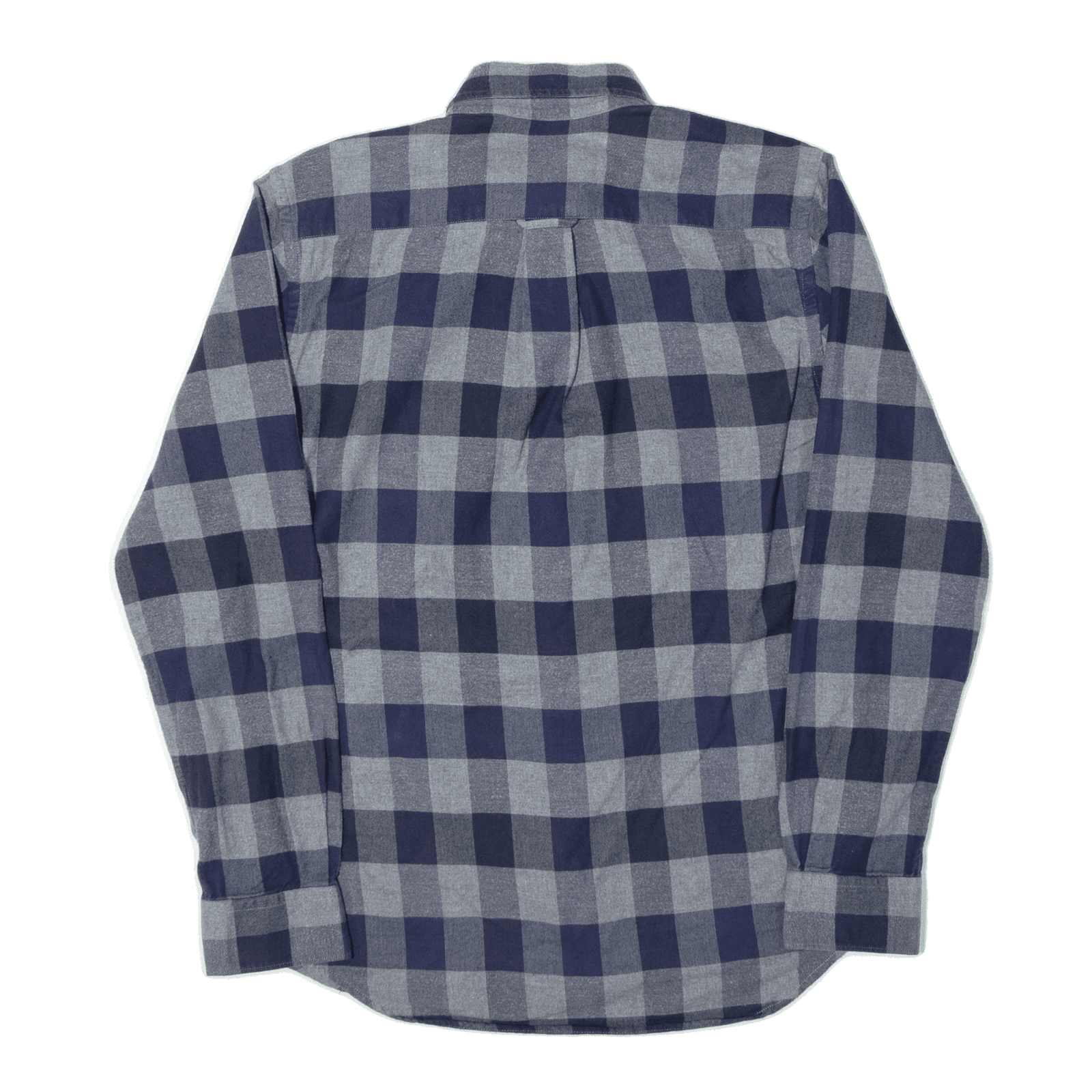 AQUASCUTUM Flannel Shirt Grey Check Long Sleeve Mens S Go Thrift