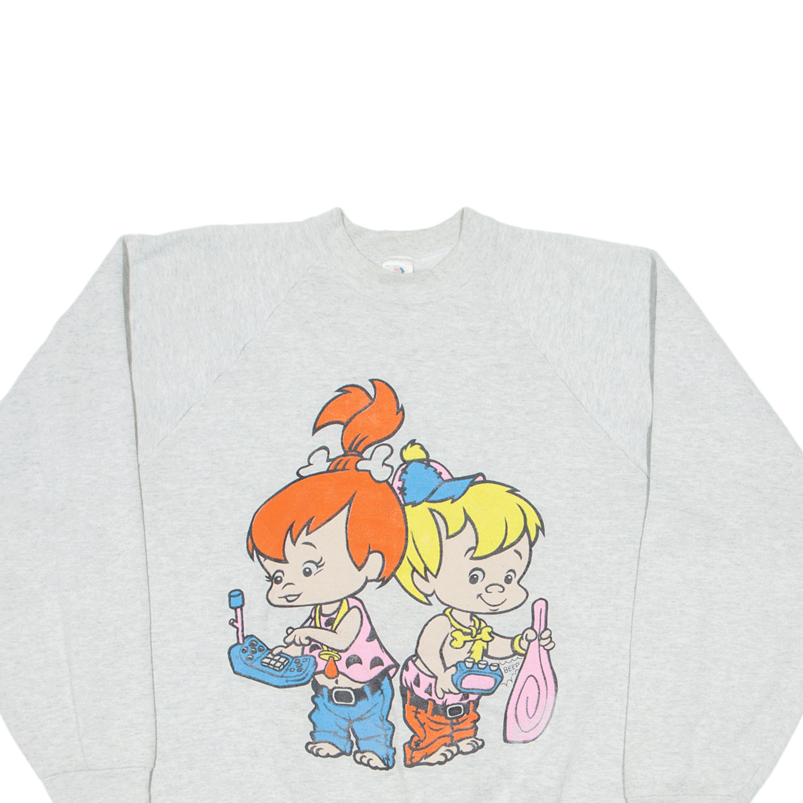 FRUIT OF THE LOOM Flintstones Sweatshirt Grey Mens XL – Go Thrift
