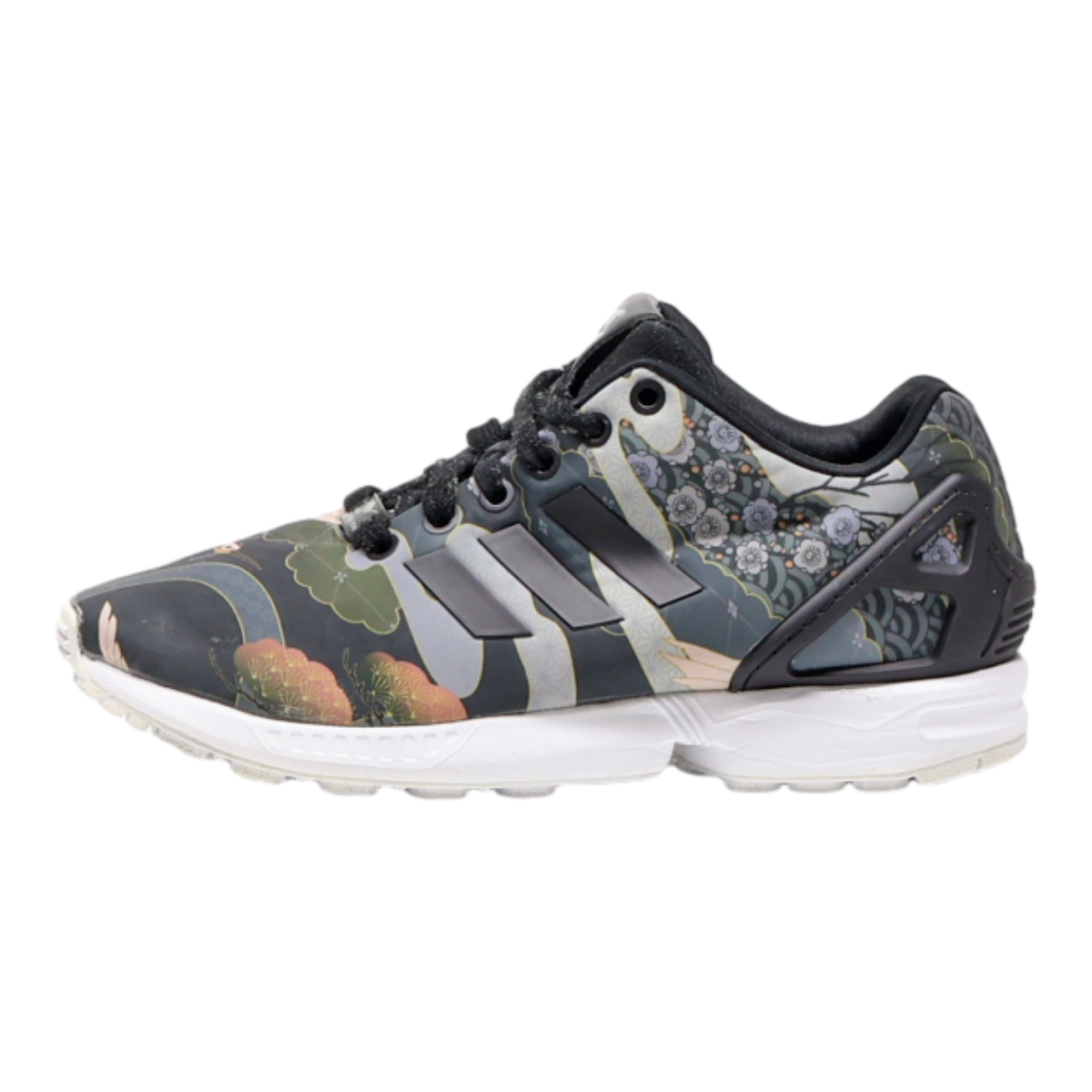 ADIDAS ZX Flux Sneaker Trainers Black Leather Womens UK 5.5