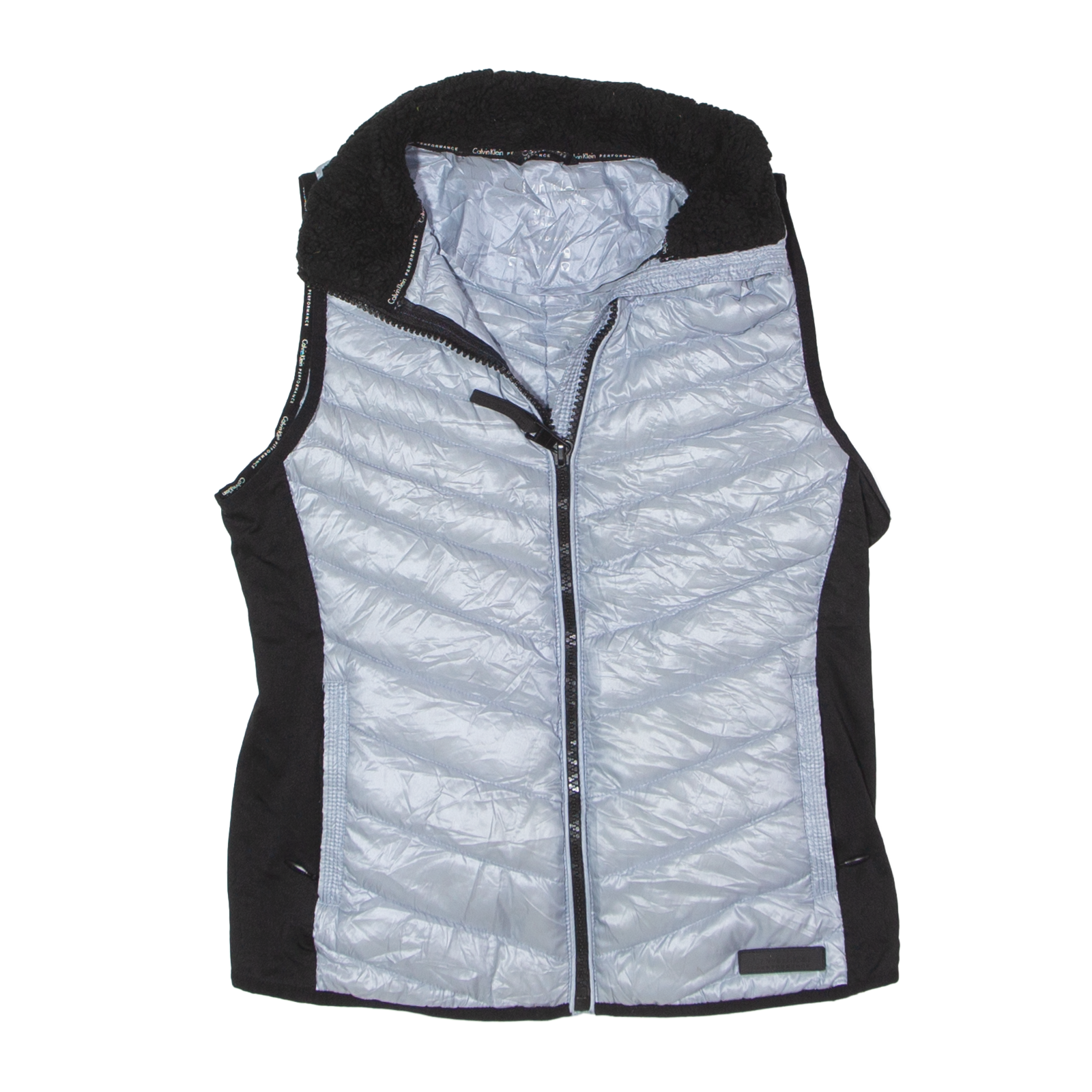 Calvin Klein Performance puffer jacket with hood in silver