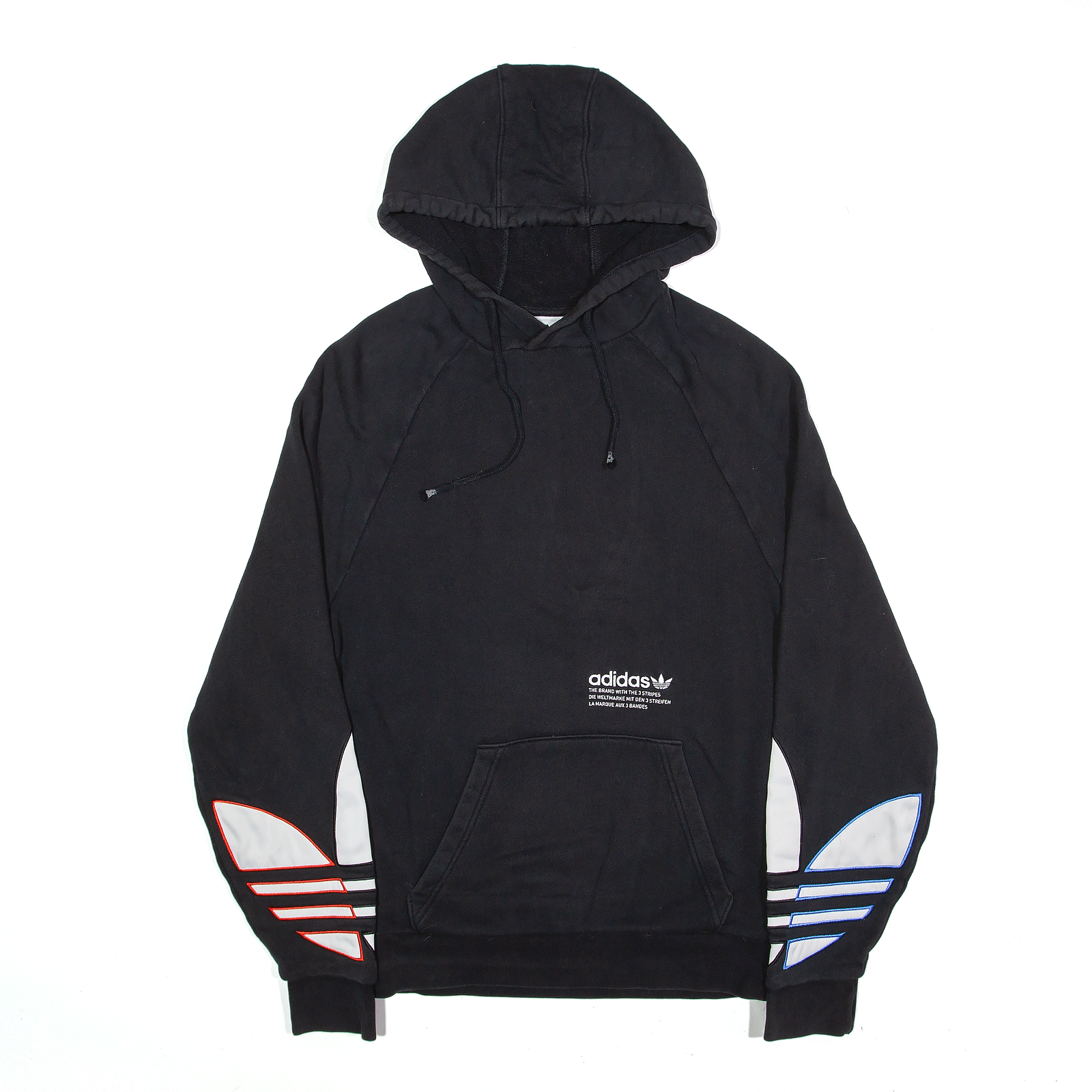 ADIDAS Hoodie Black Pullover Mens Thrift – Go XS