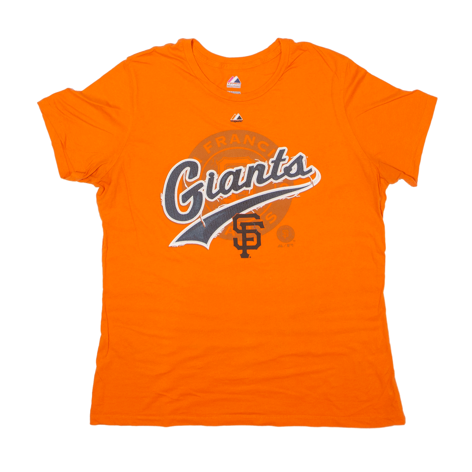 San Francisco Giants Womens T Shirt XL X-Large EUC Orange Majestic