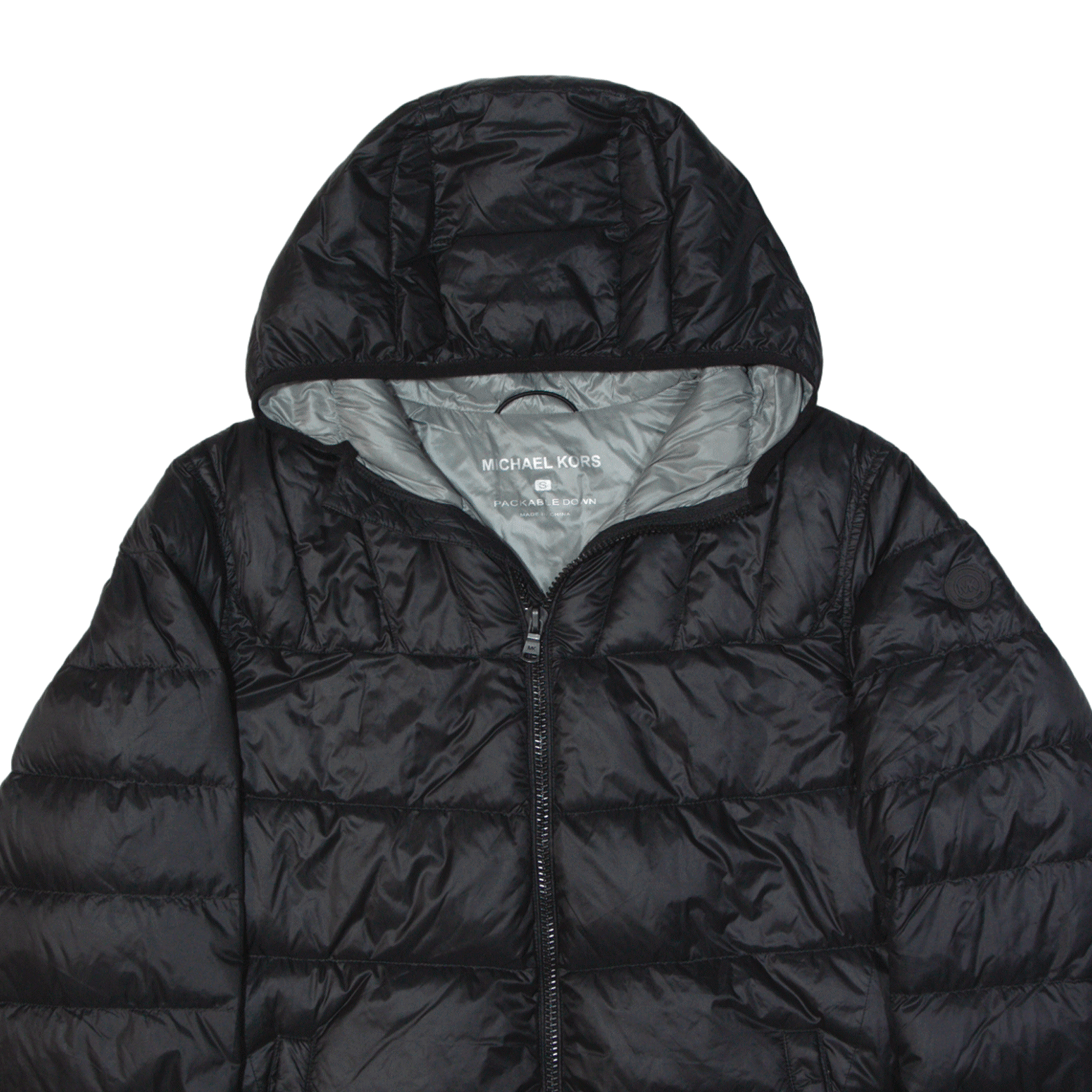 Michael kors black packable store down jacket