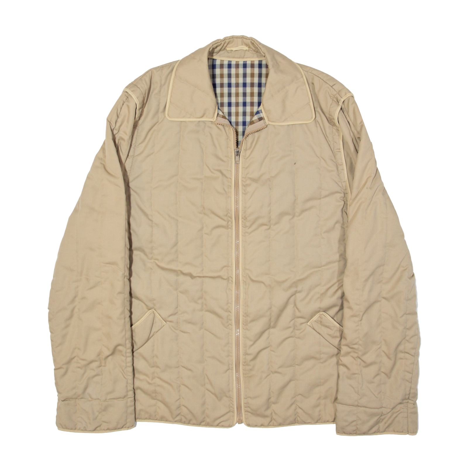 AQUASCUTUM Quilted Jacket Beige Mens L