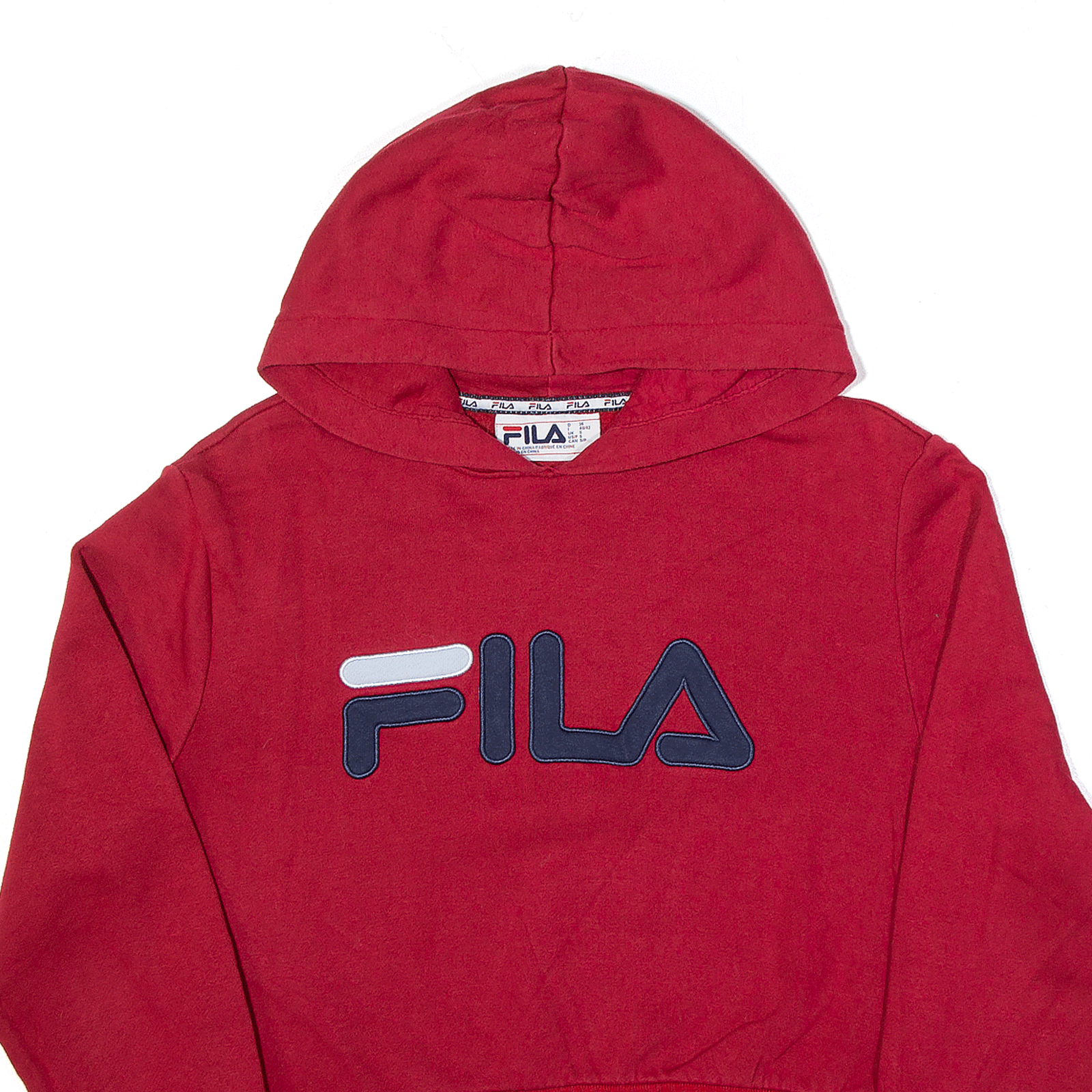 Red fila 2025 cropped hoodie