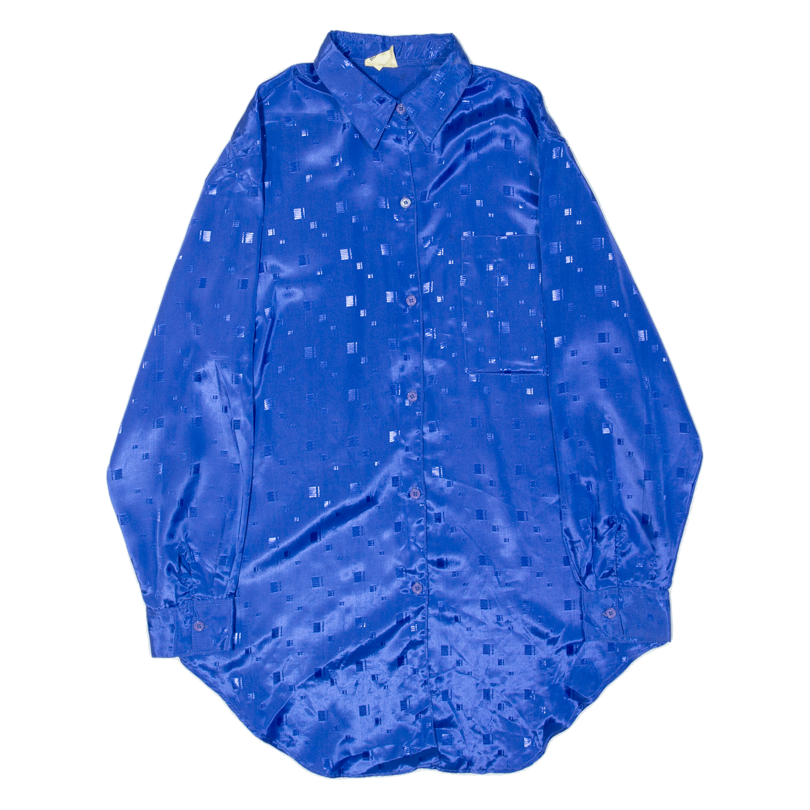 ACKERMANN Oversized Womens Shirt Blue Collared Long Sleeve 90s M – Go ...