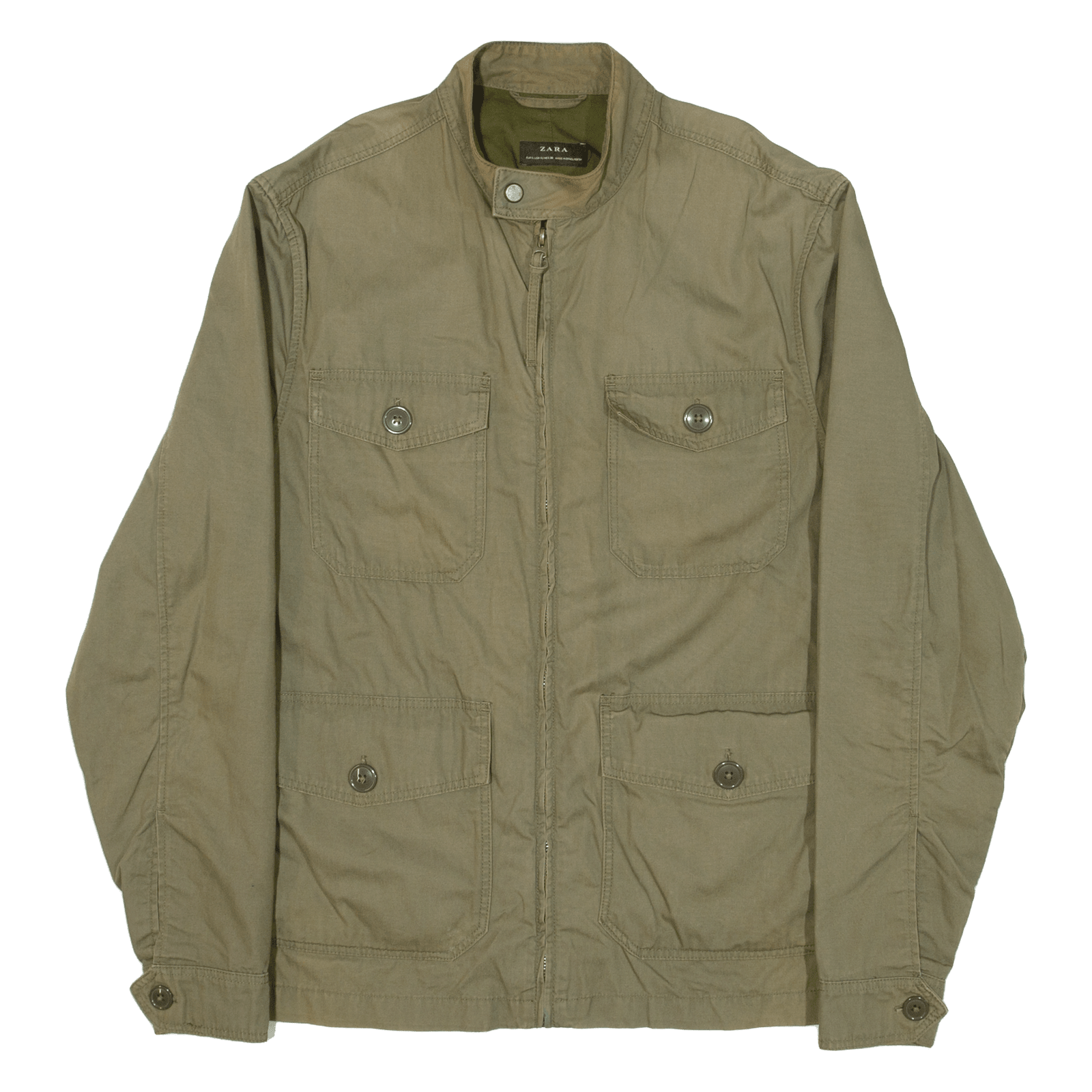 ZARA Military Style Mens Jacket Green S – Go Thrift