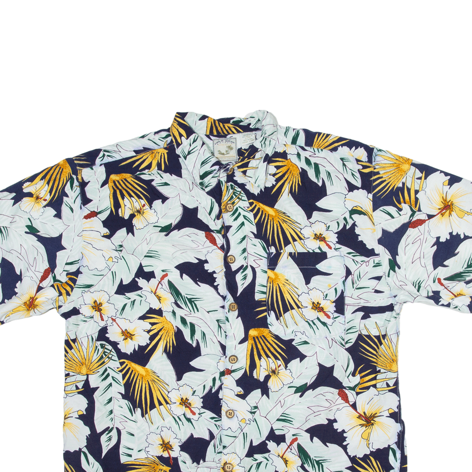 COLO WEAR Hawaiian Shirt Blue Floral Short Sleeve Mens XL – Go Thrift