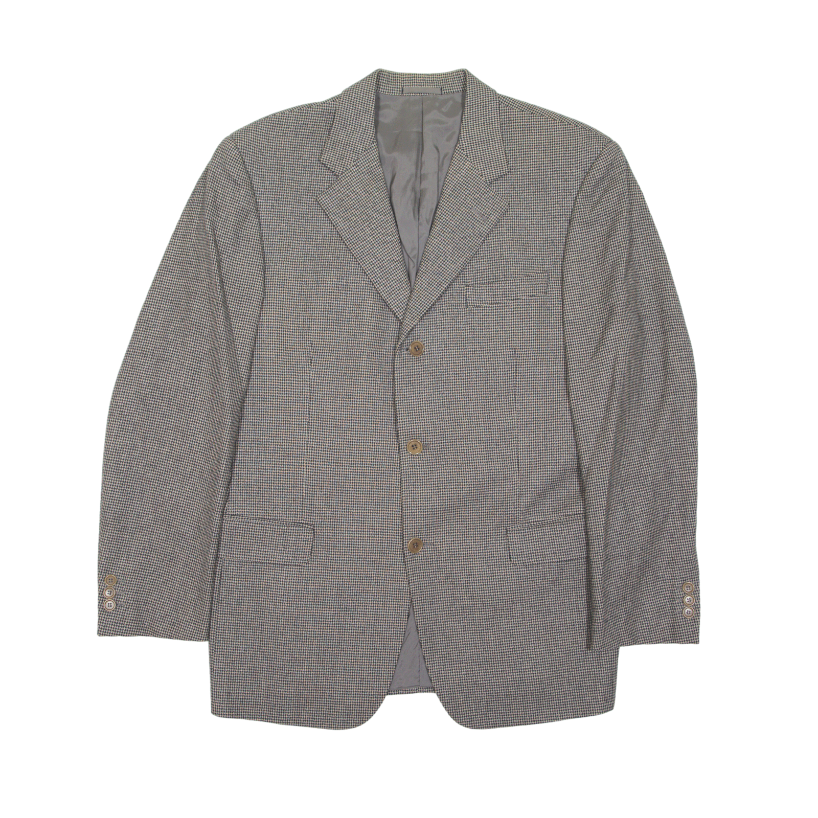 CERRUTI 1881 Cashmere Blazer Jacket Beige Wool 90s Houndstooth