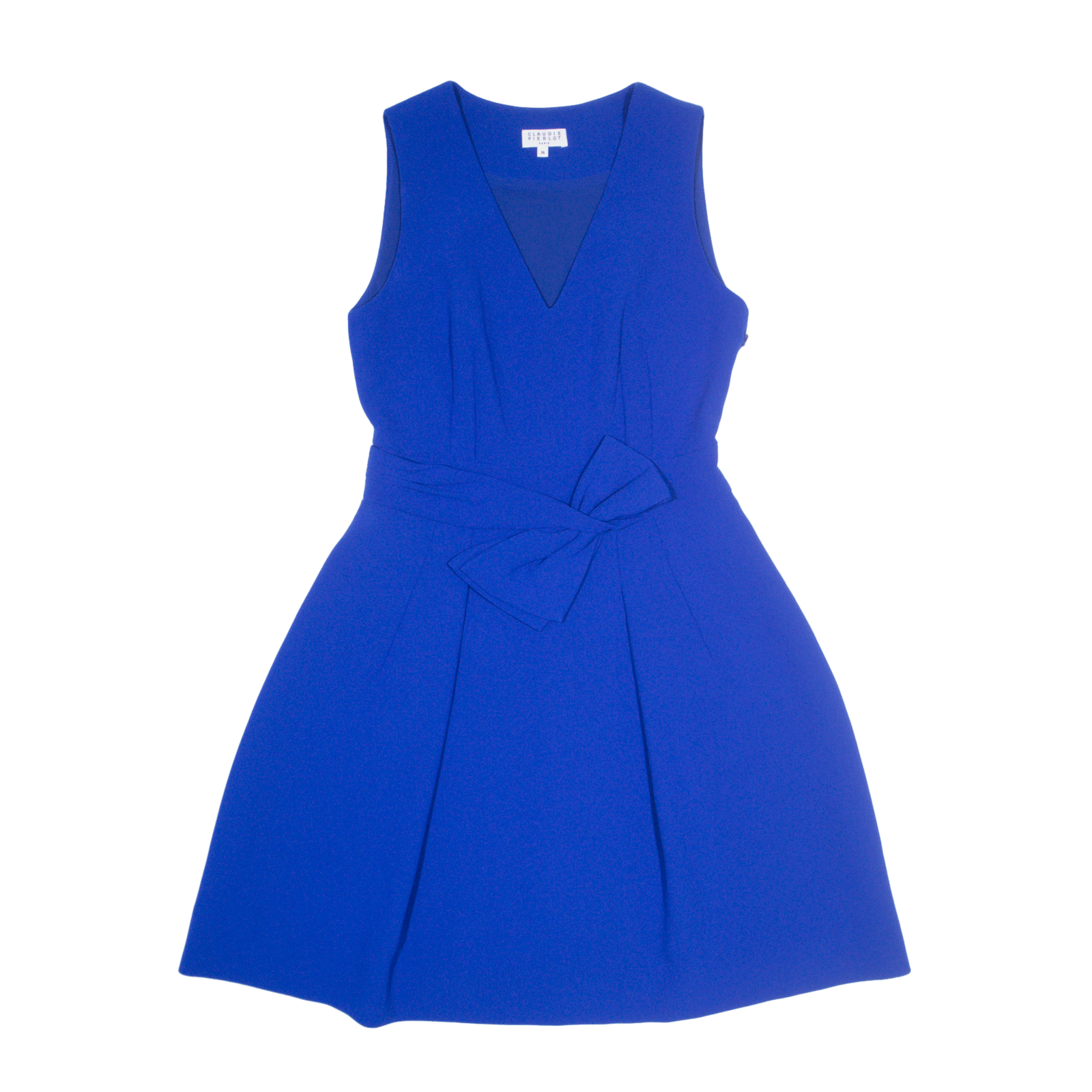 CLAUDIE PIERLOT Bow A Line Dress Blue Sleeveless Knee Length