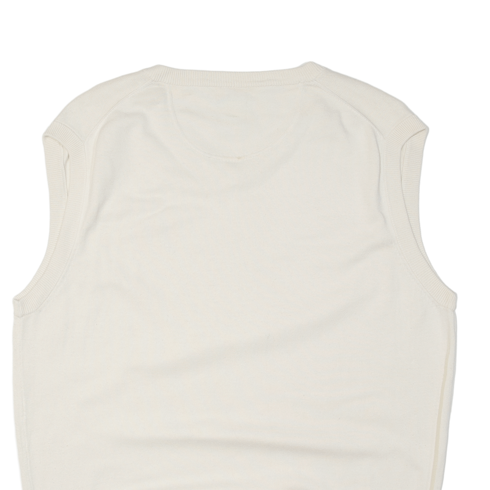 FILA Vest Cream Tight Knit V-Neck Sleeveless Mens XL
